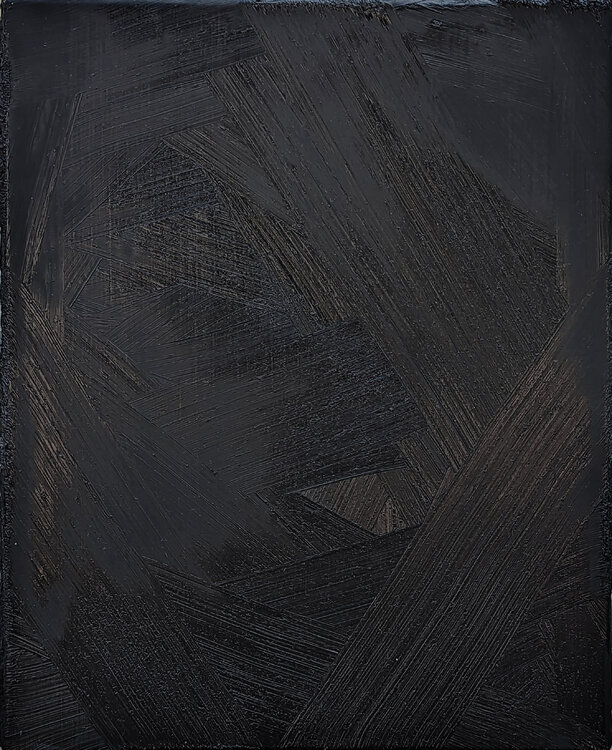 “Void (BDSM)” Contemporary Black Textured Impasto Abstract Painting Paul Weiner