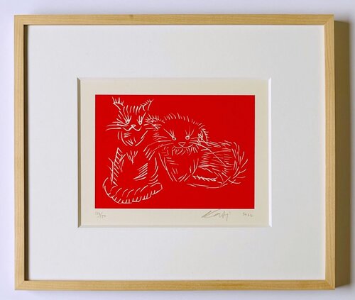 Ai Weiwei - Cats (Red) by Ai Weiwei, 版画 for Sale on Singulart