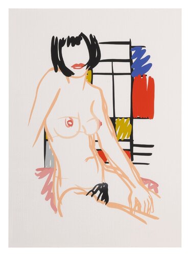 Monica sitting with Mondrian  by Tom Wesselmann, 인쇄 for Sale on Singulart