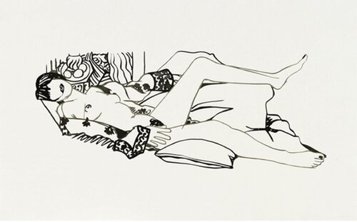 Monica Nude with Purple Robe by Tom Wesselmann, 인쇄 for Sale on Singulart