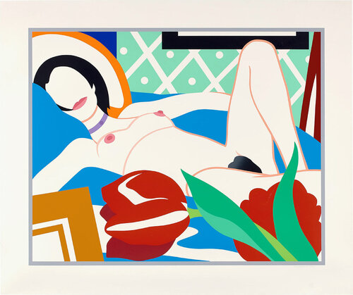 Monica Nude With Tulips (large hand signed screen print) von Tom Wesselmann, Druck kaufen auf Singulart