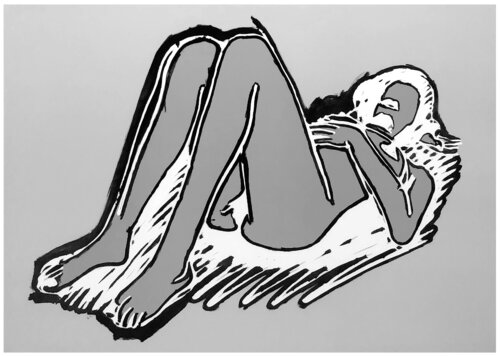 Monica Lying On Her Back, Knees Up (large hand signed print) by Tom Wesselmann, Print for Sale on Singulart