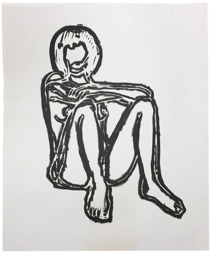 Monica Sitting with Elbows on Knees by Tom Wesselmann, 版画 for Sale on Singulart