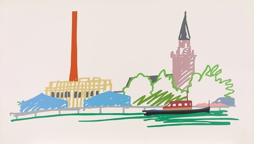 Thames Scene with Power Station van Tom Wesselmann, Afdruk te koop op Singulart