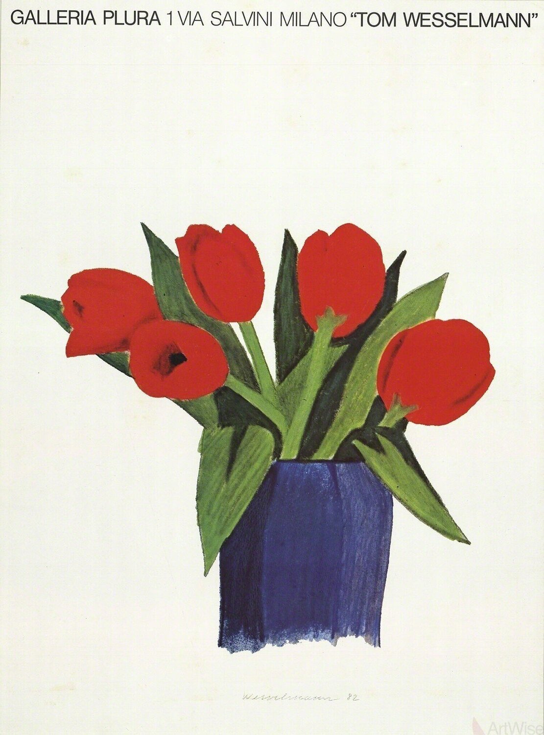 Tulips in a Vase Tom Wesselmann Stampa in vendita