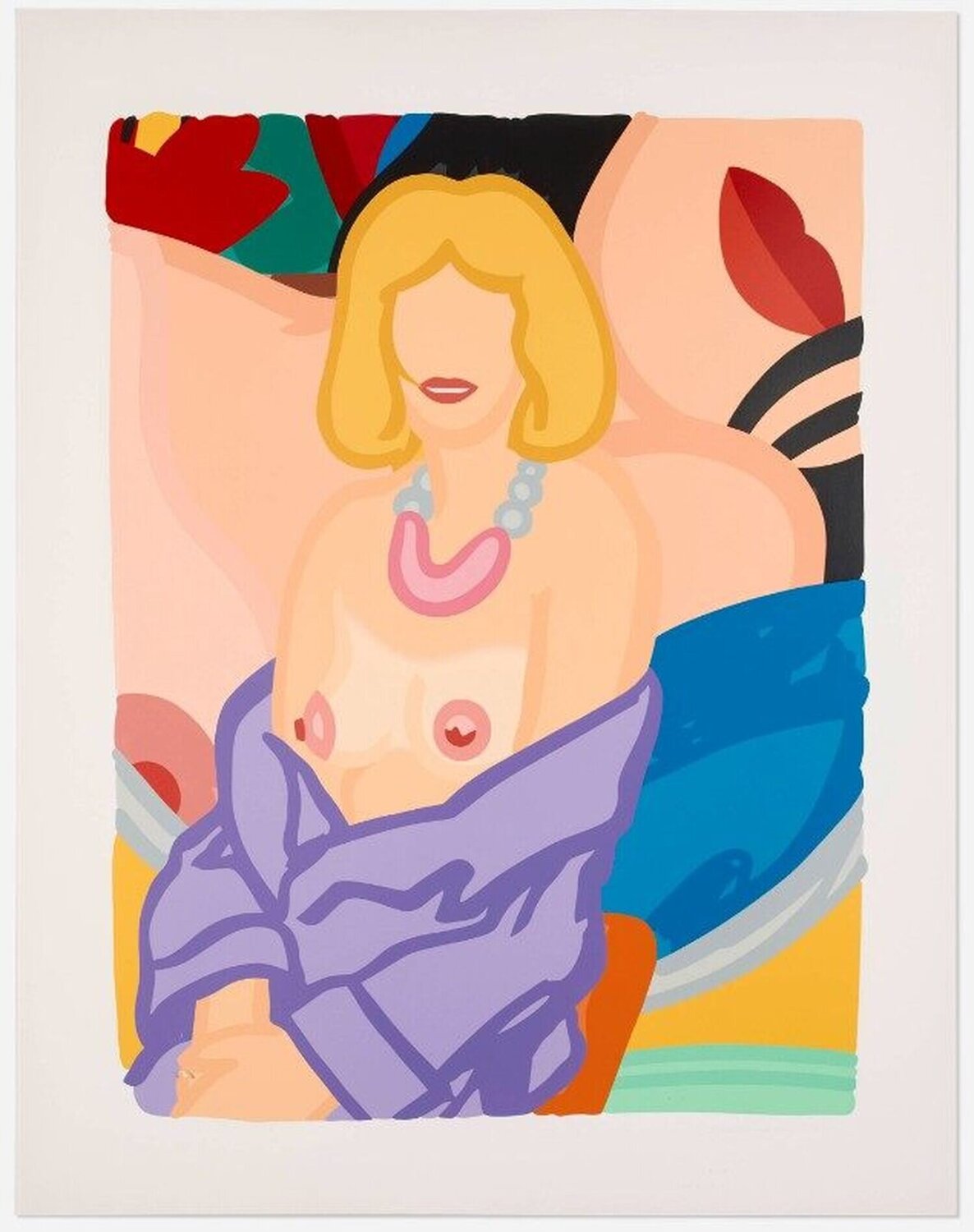 Claire Sitting with Robe Half Off Tom Wesselmann Print for sale
