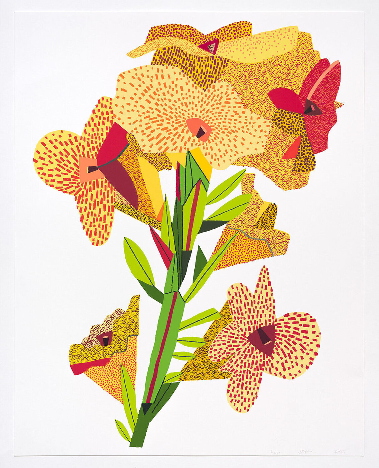 Yellow Flower Jonas Wood Druck zu verkaufen