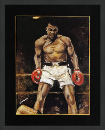 Muhammad Ali (framed, rare dual signed serigraph) by Ronnie Wood, 版画 for Sale on Singulart