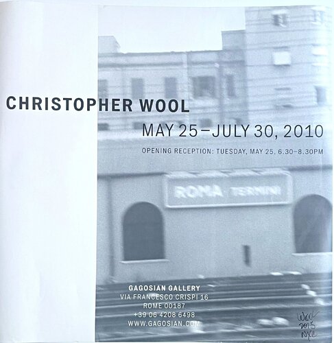Christopher Wool - elusive Gagosian Gallery Rome poster (Hand Signed by Christopher Wool) di Christopher Wool, Stampa in vendita su Singulart
