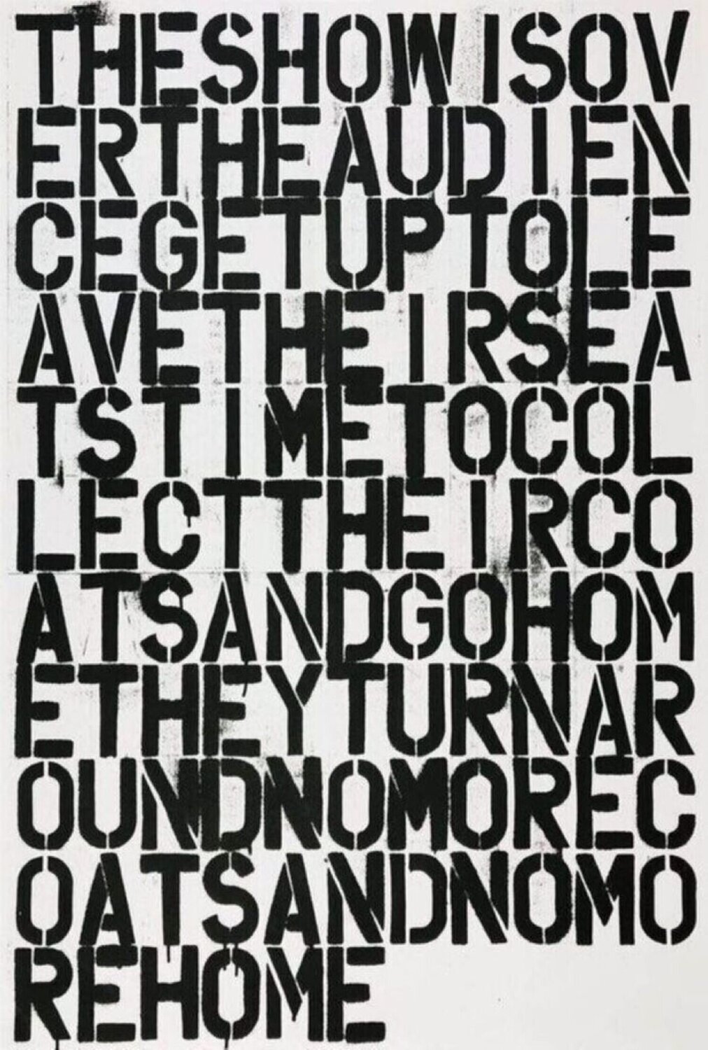 Untitled (The Show is Over) Christopher Wool