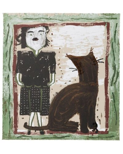 Party Clothes (RW and hat) van Rose Wylie, Afdruk te koop op Singulart