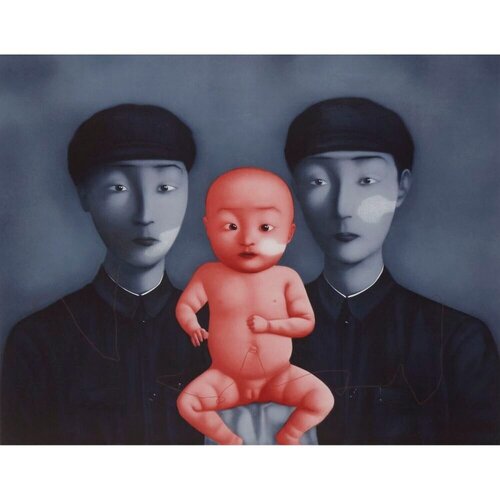 Comrades with Red Baby de Zhang Xiaogang, Impresión a la venta en Singulart