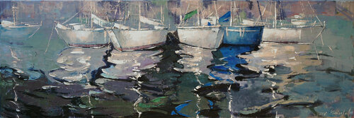 Fog on the water de Anastasia Kraineva, Pintura a la venta en Singulart