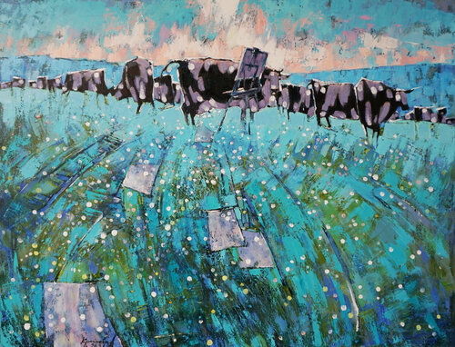 Morning light of turquoise. Or. Art lovers von Anastasia Kraineva, Malerei kaufen auf Singulart