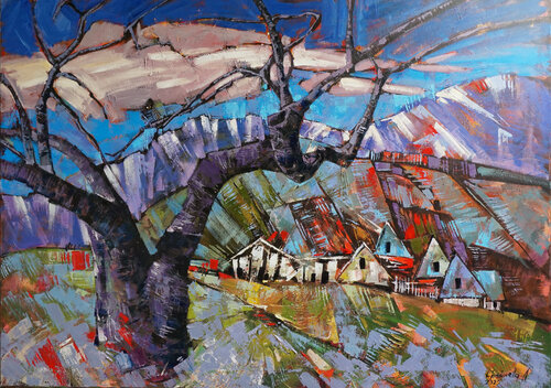 Awakening. First snow van Anastasia Kraineva, Schilderij te koop op Singulart