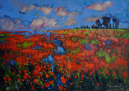 May rain par Anastasia Kraineva, Peinture en vente sur Singulart