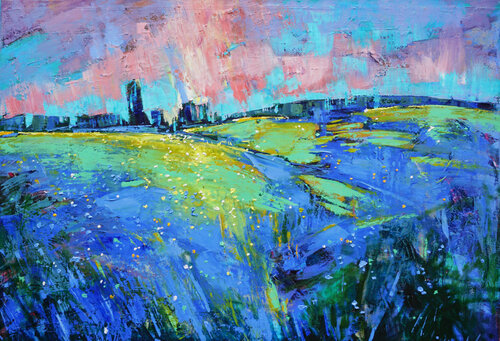 lavender summer par Anastasia Kraineva, Peinture en vente sur Singulart