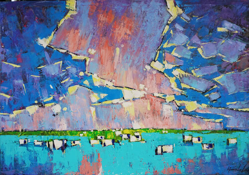 Milk rivers par Anastasia Kraineva, Peinture en vente sur Singulart