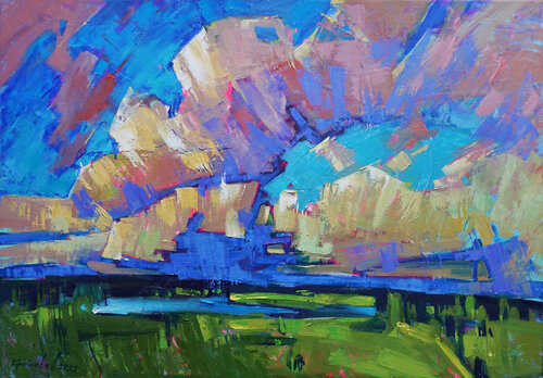 Summer under a cloud de Anastasia Kraineva, Pintura a la venta en Singulart
