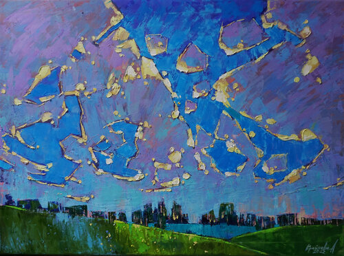 Cloudy par Anastasia Kraineva, Peinture en vente sur Singulart