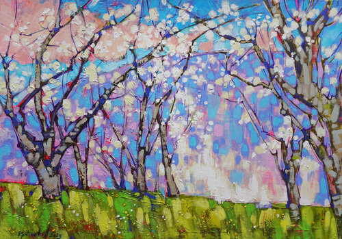 Solar mountain de Anastasia Kraineva, Pintura a la venta en Singulart