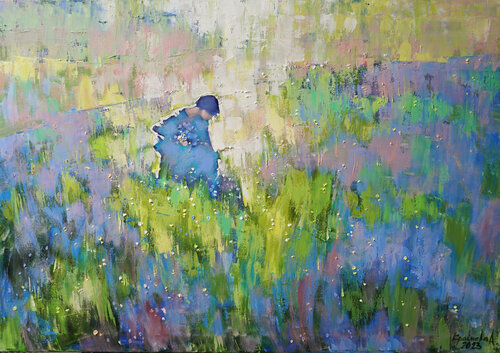 Sunny field par Anastasia Kraineva, Peinture en vente sur Singulart