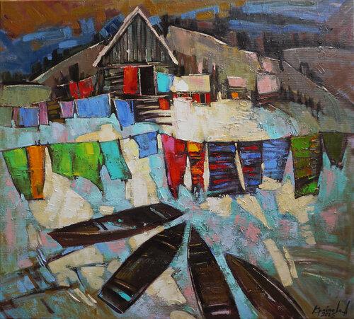 Turquoise accent. di Anastasia Kraineva, Pittura in vendita su Singulart