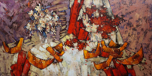 Red viburnum di Anastasia Kraineva, Pittura in vendita su Singulart