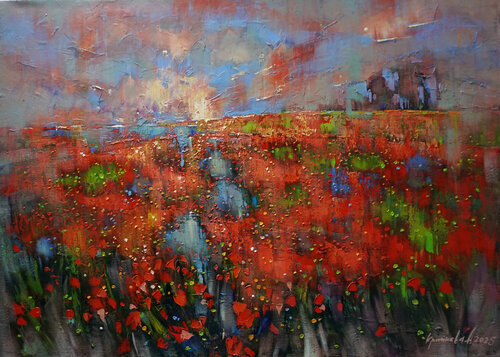 Unexpected downpour par Anastasia Kraineva, Peinture en vente sur Singulart