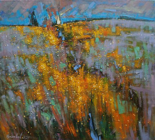 The earth smiles with flowers de Anastasia Kraineva, Pintura a la venta en Singulart