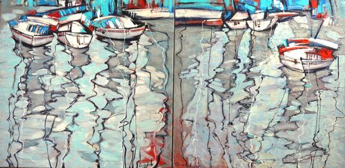 July breeze. Diptych de Anastasia Kraineva, Pintura a la venta en Singulart