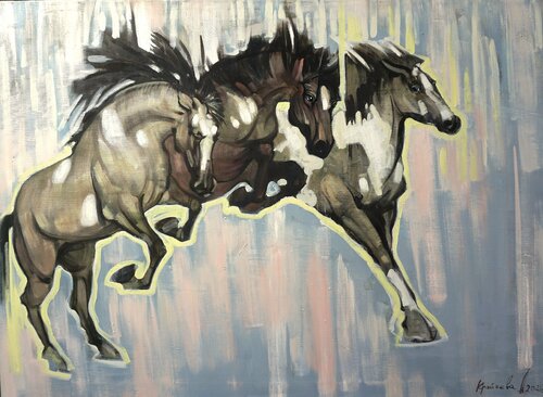 Ice racing de Anastasia Kraineva, Pintura a la venta en Singulart