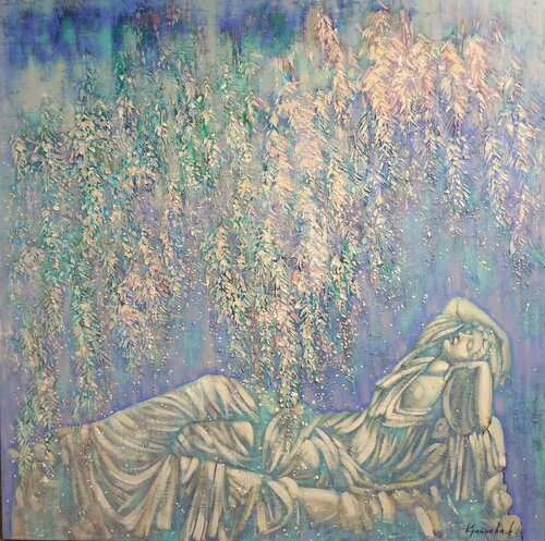 Summer, midday sleep de Anastasia Kraineva, Pintura a la venta en Singulart