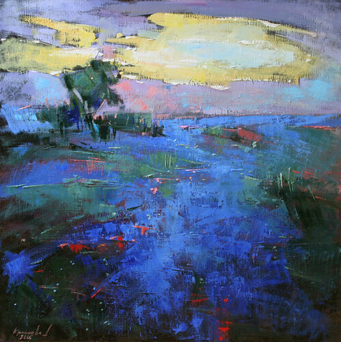 The sky under your feet di Anastasia Kraineva, Pittura in vendita su Singulart