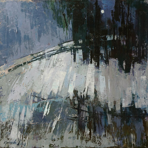 Moonlight night par Anastasia Kraineva, Peinture en vente sur Singulart