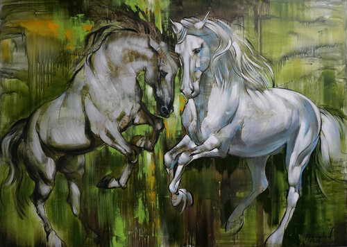 Rendezvous par Anastasia Kraineva, Peinture en vente sur Singulart