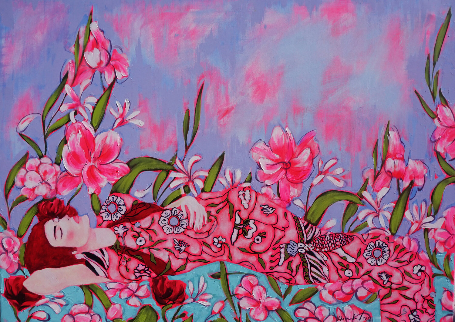 Dream. Summer in the garden Anastasia Kraineva Originalgemälde zu verkaufen