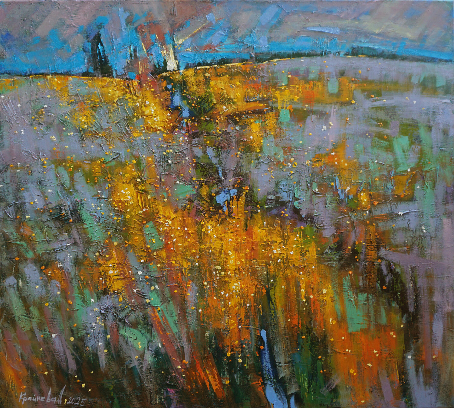 The earth smiles with flowers Anastasia Kraineva Originalgemälde zu verkaufen