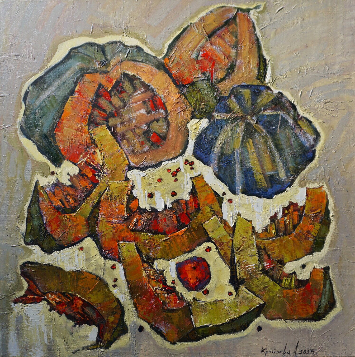 Sweet Autumn. Pumpkin Anastasia Kraineva Originalgemälde zu verkaufen