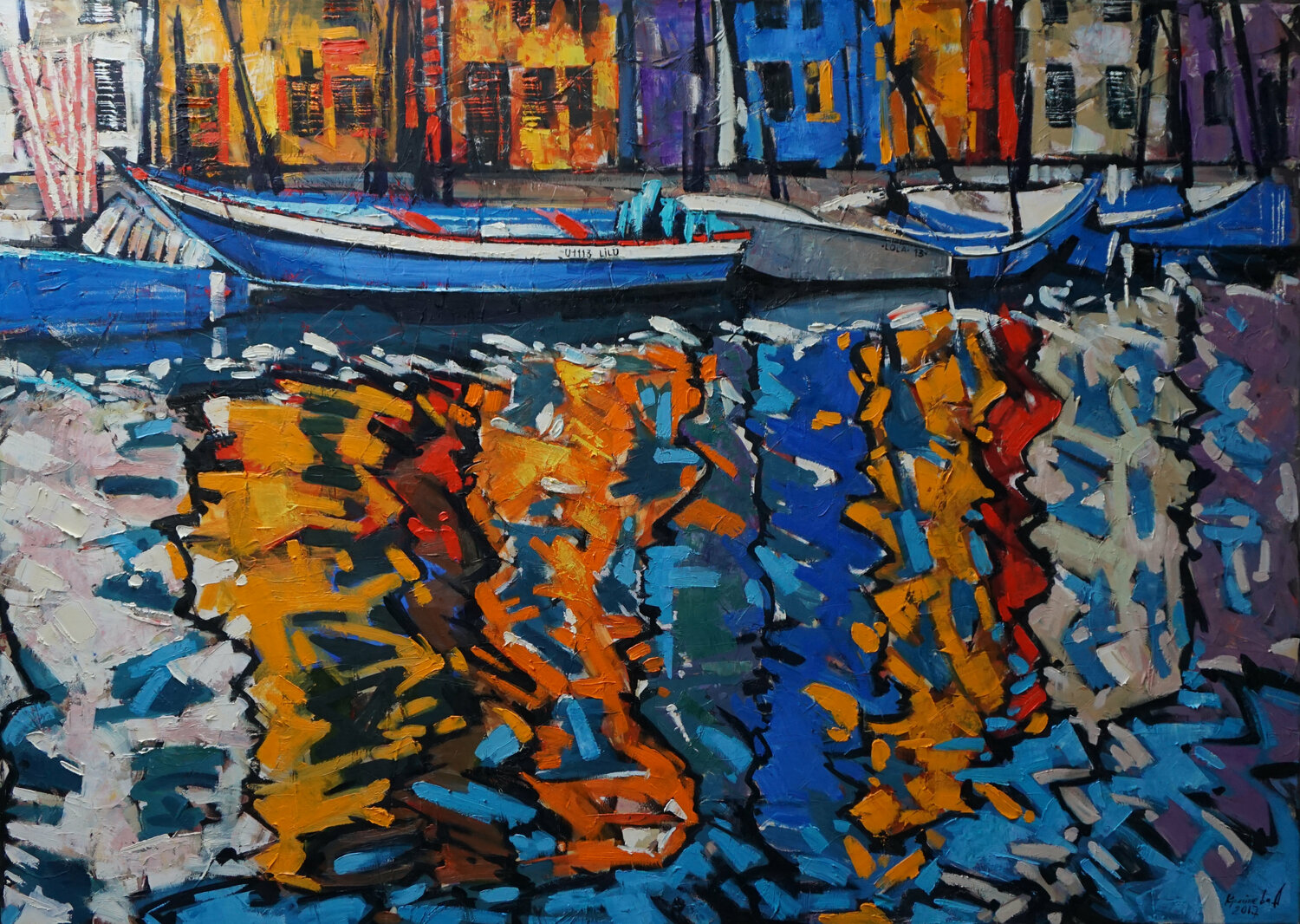 Colors of Burano. City landscape Anastasia Kraineva Peinture originale à vendre