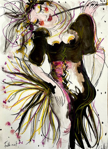 Folle nuit van Emilie Teillaud, Tekening te koop op Singulart