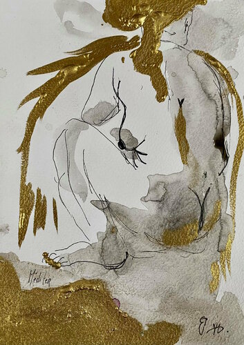 Méditer van Emilie Teillaud, Tekening te koop op Singulart