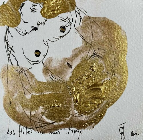 Les ailes de mon Ange van Emilie Teillaud, Tekening te koop op Singulart