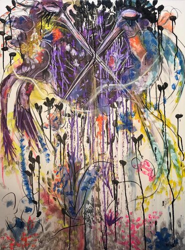 Pose ta bouche sur ma bouche van Emilie Teillaud, Schilderij te koop op Singulart