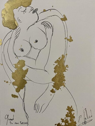 Quand tu me serres van Emilie Teillaud, Werk op papier te koop op Singulart