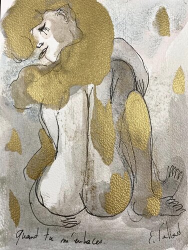 Quand tu m'enlaces van Emilie Teillaud, Werk op papier te koop op Singulart