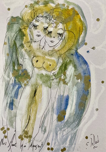 Nos âmes qui dansent van Emilie Teillaud, Tekening te koop op Singulart