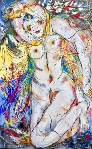 Visiter ton paradis van Emilie Teillaud, Schilderij te koop op Singulart