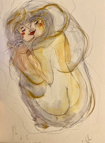 Bleu de Toi van Emilie Teillaud, Tekening te koop op Singulart
