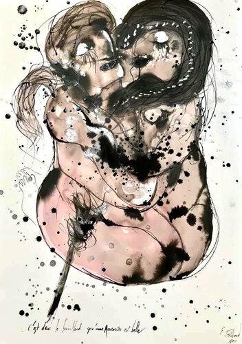 C'est dans le brouillard qu'une rencontre est belle van Emilie Teillaud, Werk op papier te koop op Singulart